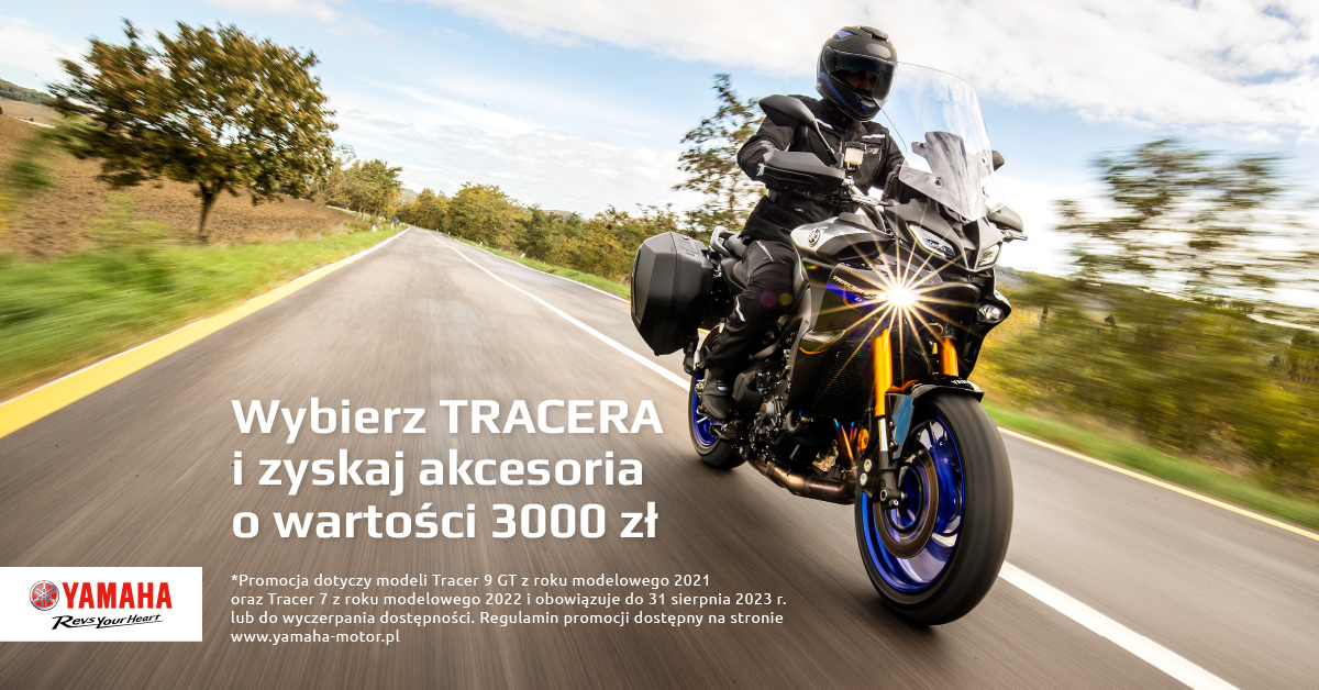 Wybierz jeden z dwóch modeli TRACER, a wybrane akcesoria Yamahy o wartości 3000 zł otrzymasz gratis!